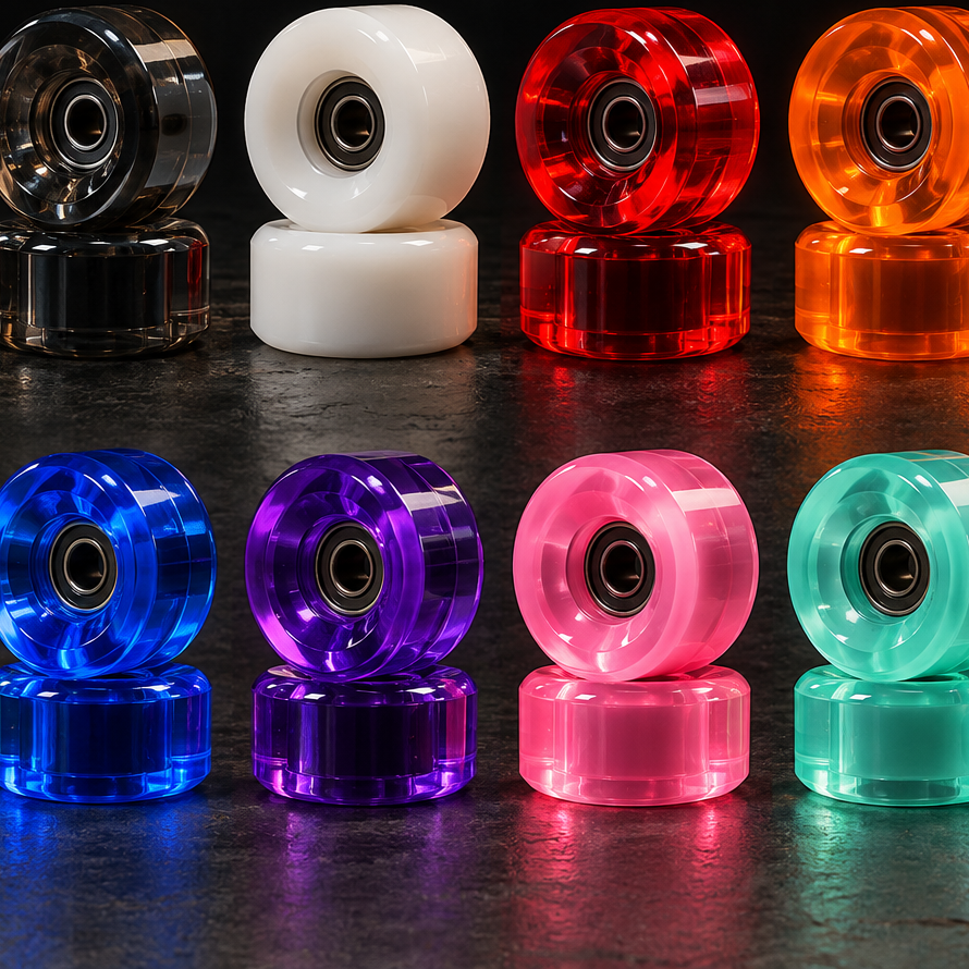 Skateboard wheels in assorted colors